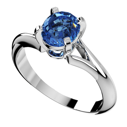 Twisted Oval Gemstone Engagement Ring 3D CAD Design-O11031OV 3D print model