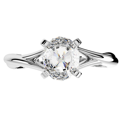 Twisted Oval Gemstone Engagement Ring 3D CAD Design-O11031OV 3D print model