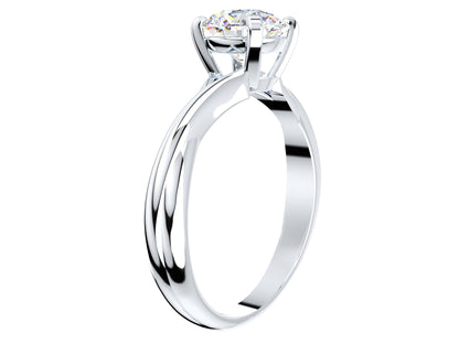 Twisted Engagement Solitaire Ring 3D CAD Design-O11031