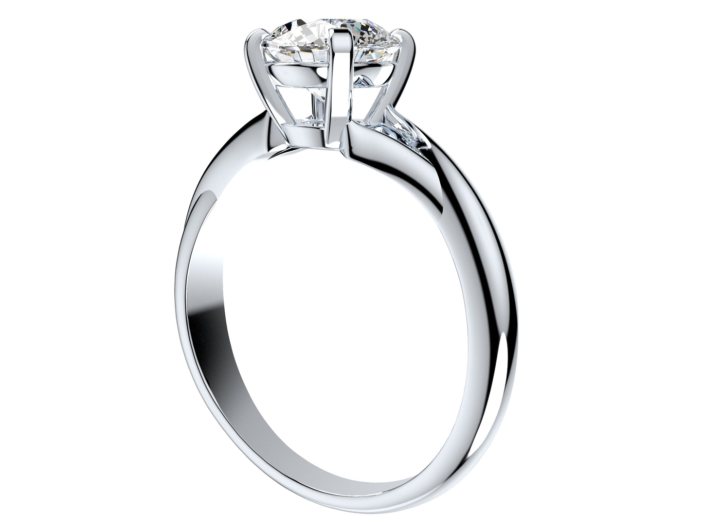 Twisted Engagement Solitaire Ring 3D CAD Design-O11031