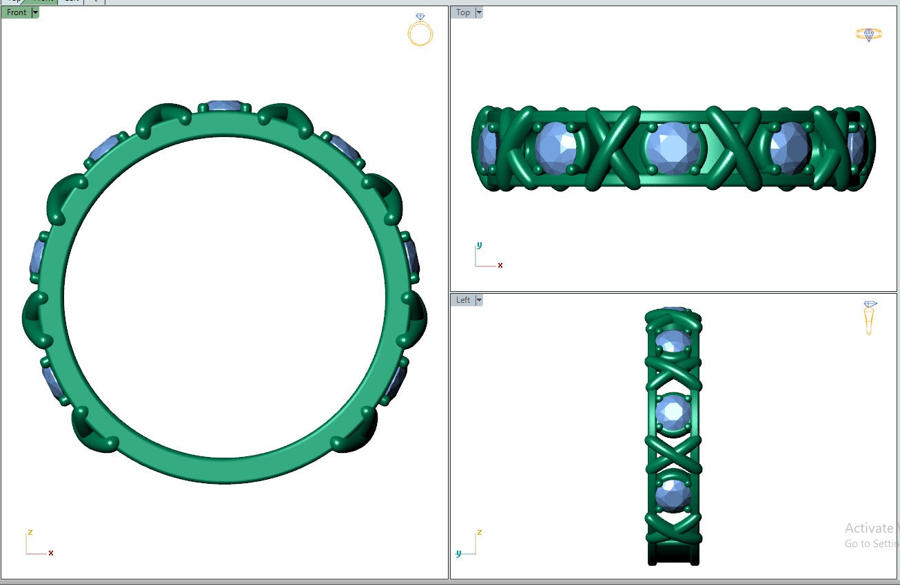 Wedding Set Ring 3D CAD Design-O11113