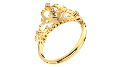 Crown Beads Ring Women Ring Fine Jewelry 3D CAD Design-O1A001M