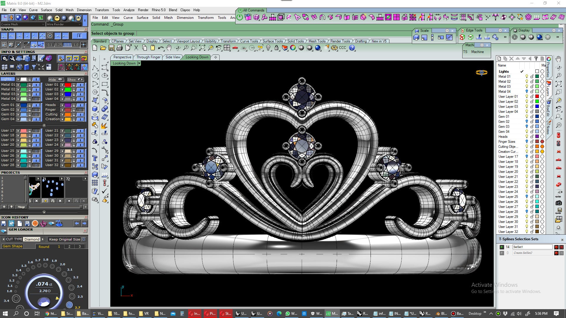 Crown Ring Women Ring Fine Jewelry 3D CAD Design-O1A001