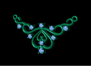 Crown Pendant Necklace Patterns With Diamonds 3D CAD Design-O1A003