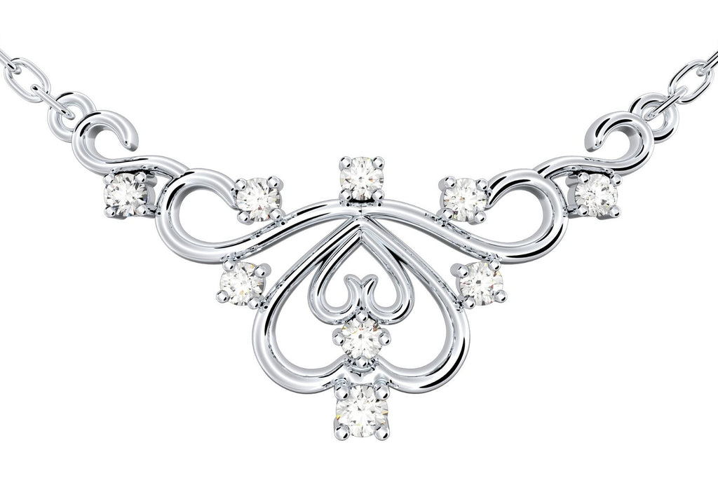 Crown Pendant Necklace Patterns With Diamonds 3D CAD Design-O1A003