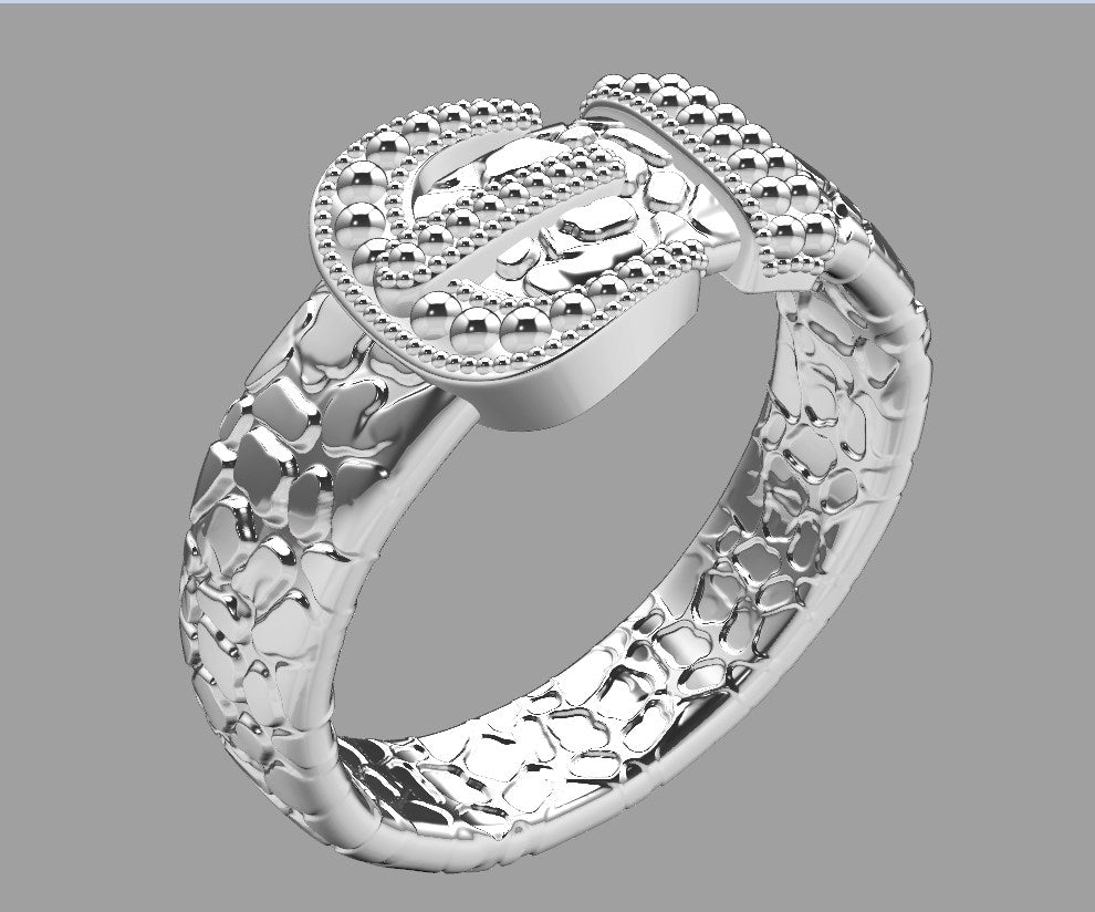 Crocodile Belt Gothic Ring For Men 3D CAD Design-O1T31