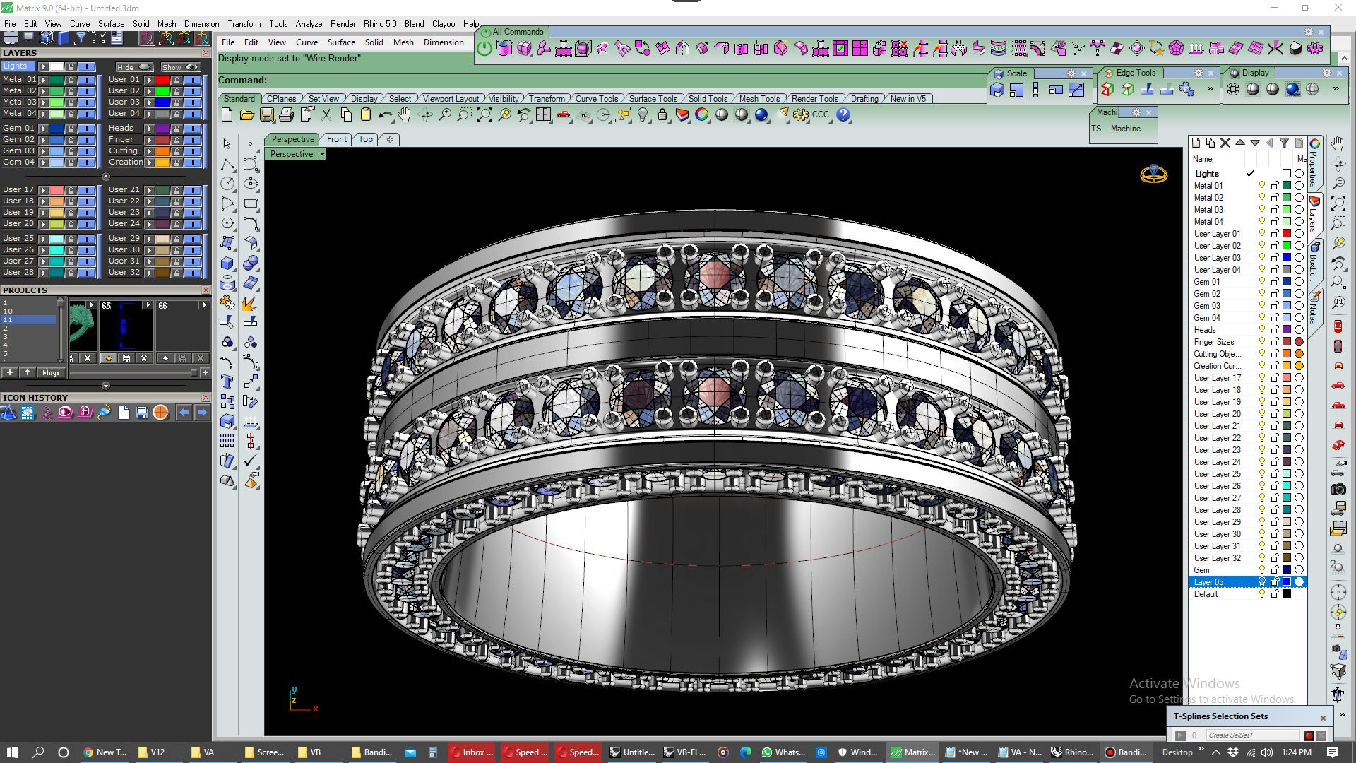 Wedding Ring For Men And Women 9 mm Wide Design-PSJM001V12VB 3D print model