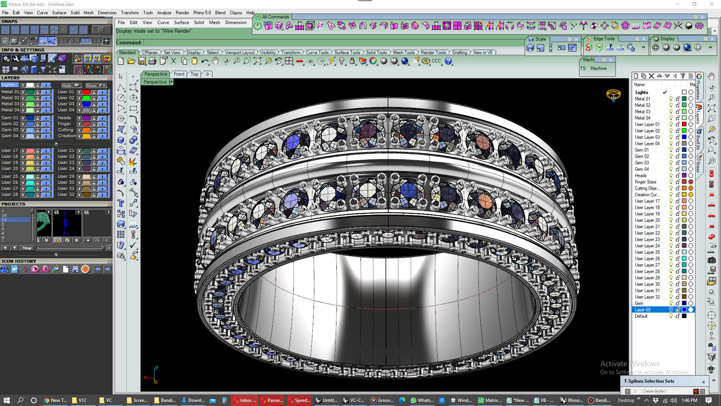 Wedding Ring For Men And Women 9 mm Wide Design-PSJM001V12VC 3D print model