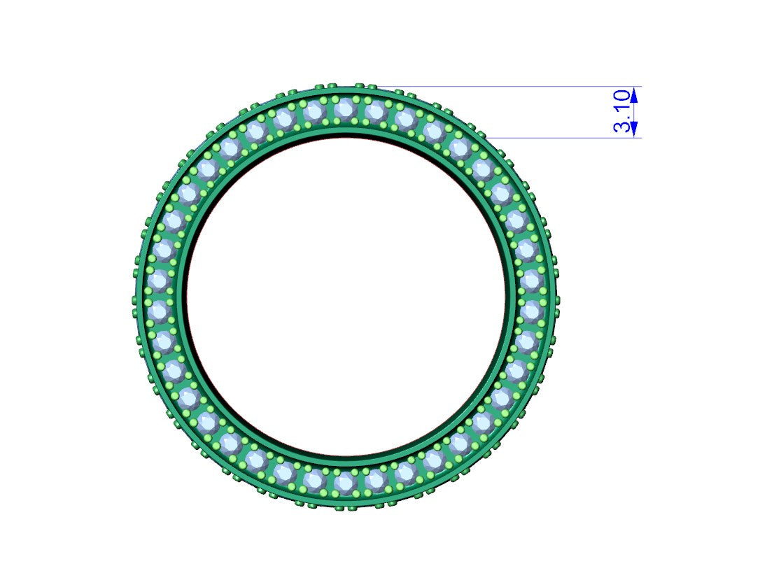 Wedding Ring For Men And Women 9 mm Wide Design-PSJM001V12VD 3D print model