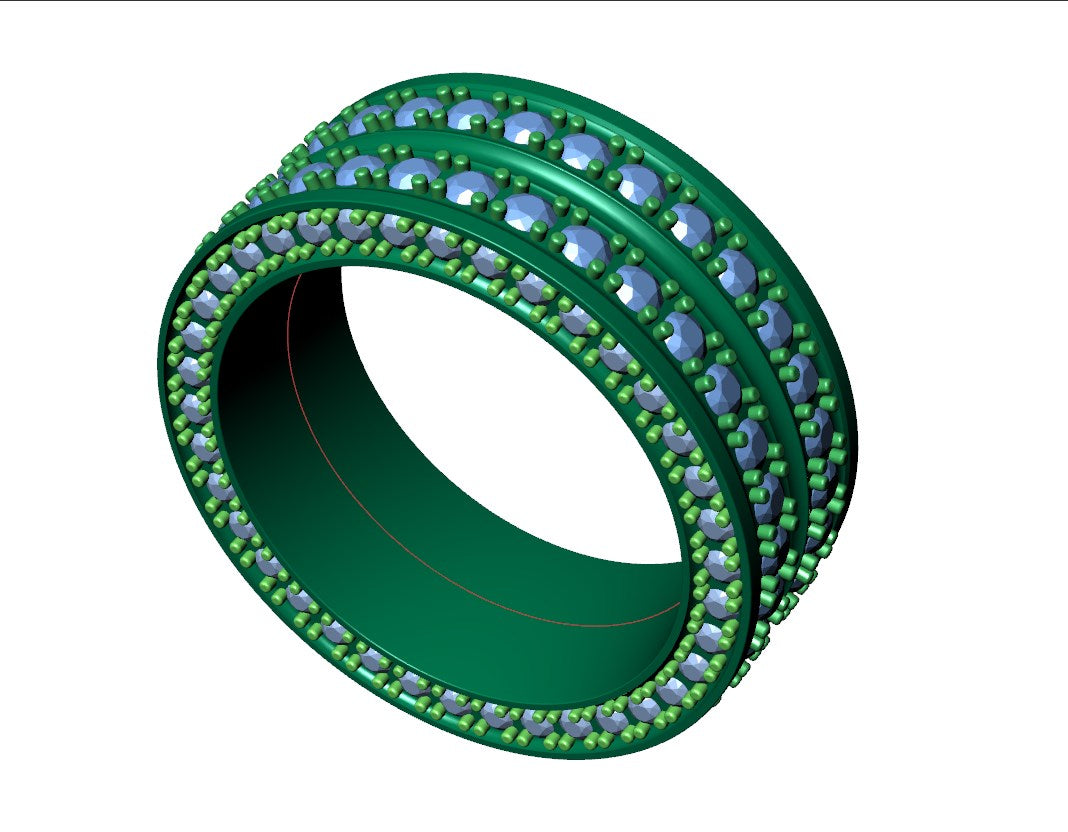 Wedding Ring For Men And Women 9 mm Wide Design-PSJM001V12VD 3D print model