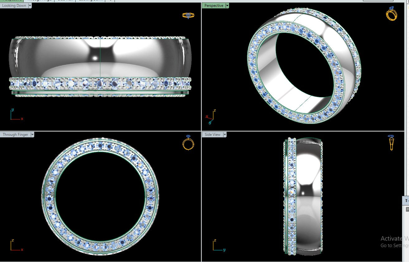 Wedding Ring Set Women Men Ring 3D CAD Design-PSJM001V3