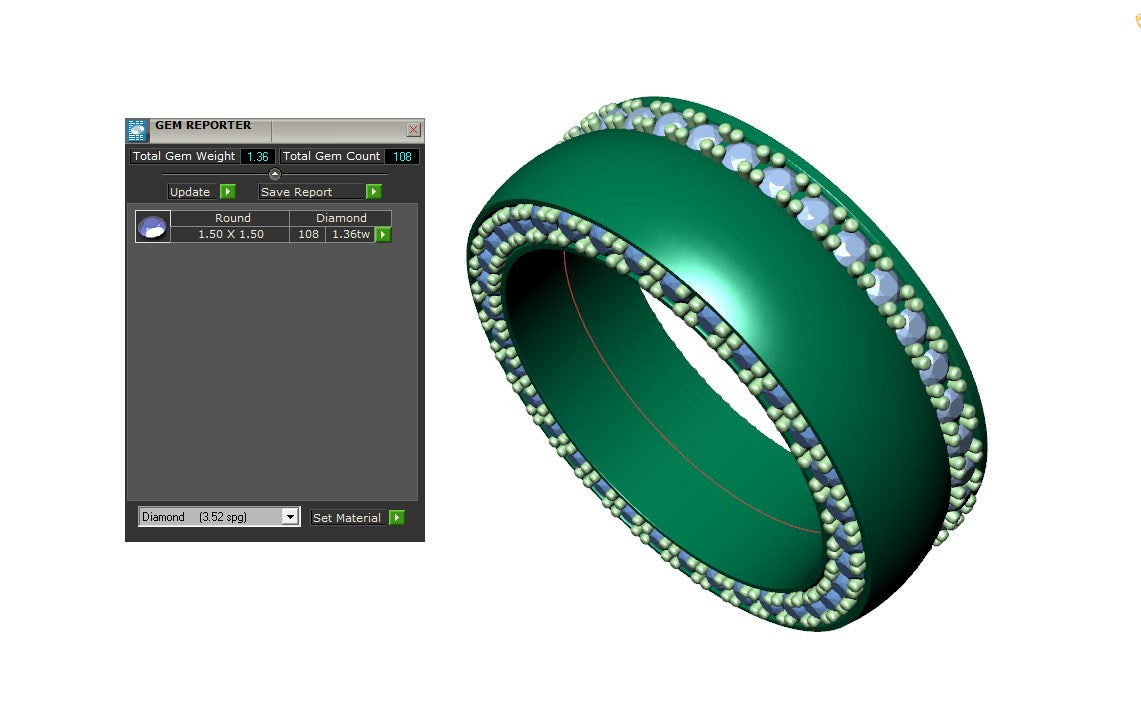 Wedding Ring Set Women Men Ring 3D CAD Design-PSJM001V3