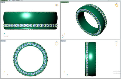 Wedding Ring Set Women Men Ring 3D CAD Design-PSJM001V3