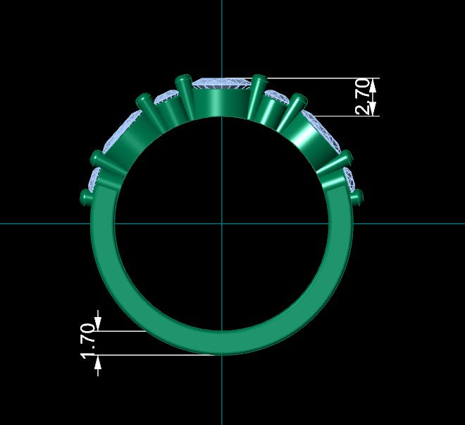 Wedding Set Ring CAD Design-PSTR02 3D Print Model