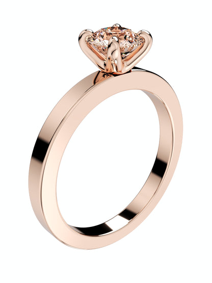 Women Engagement Ring Solitaire Ring CAD Design-PSTR03 3D print model