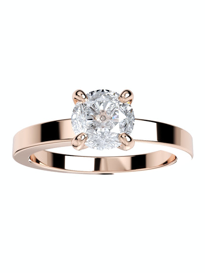 Women Engagement Ring Solitaire Ring CAD Design-PSTR03 3D print model