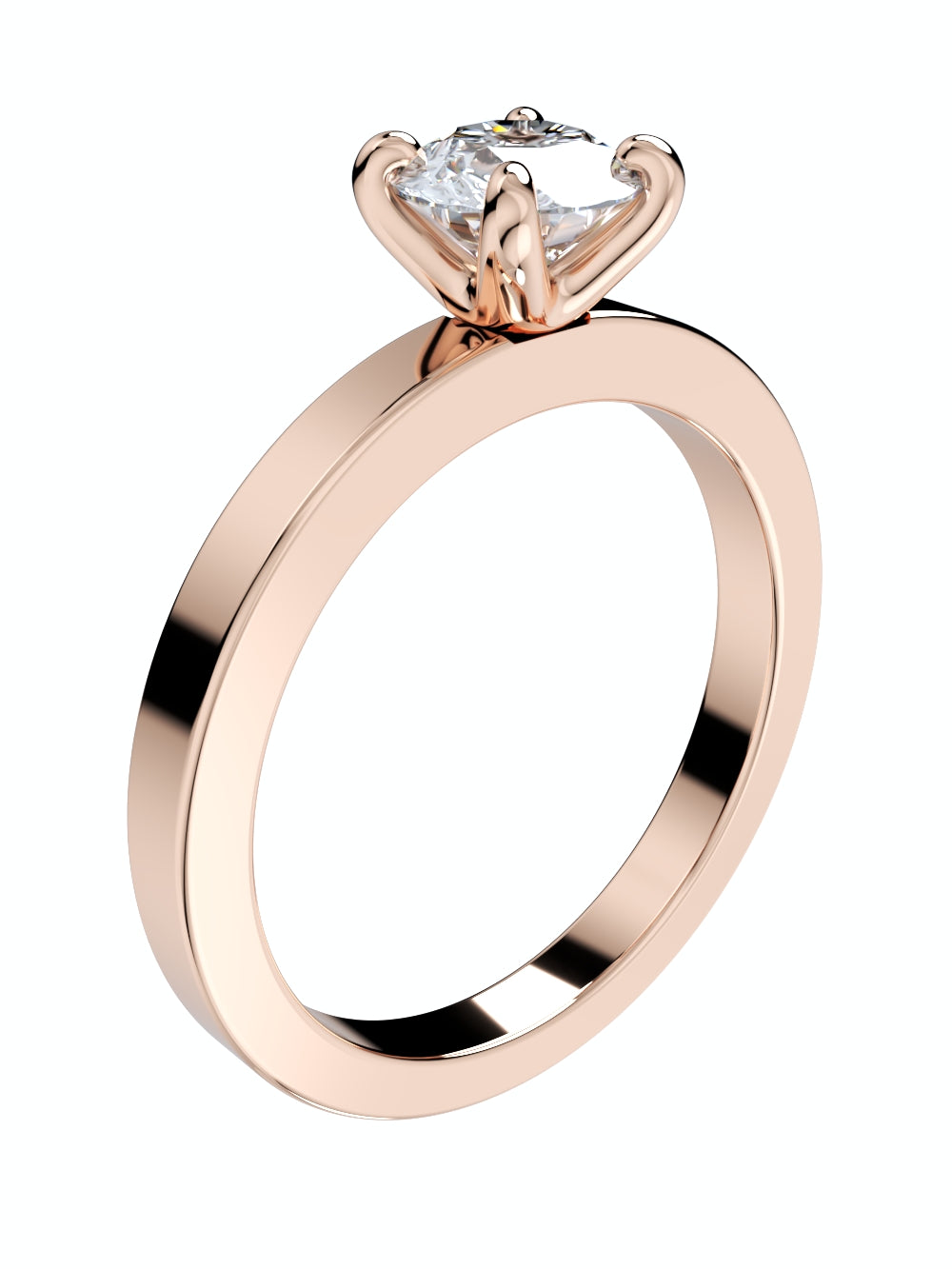 Women Engagement Ring Solitaire Ring CAD Design-PSTR03 3D print model