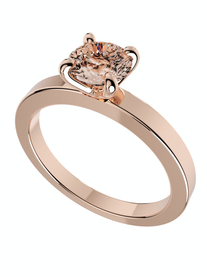 Women Engagement Ring Solitaire Ring CAD Design-PSTR03 3D print model