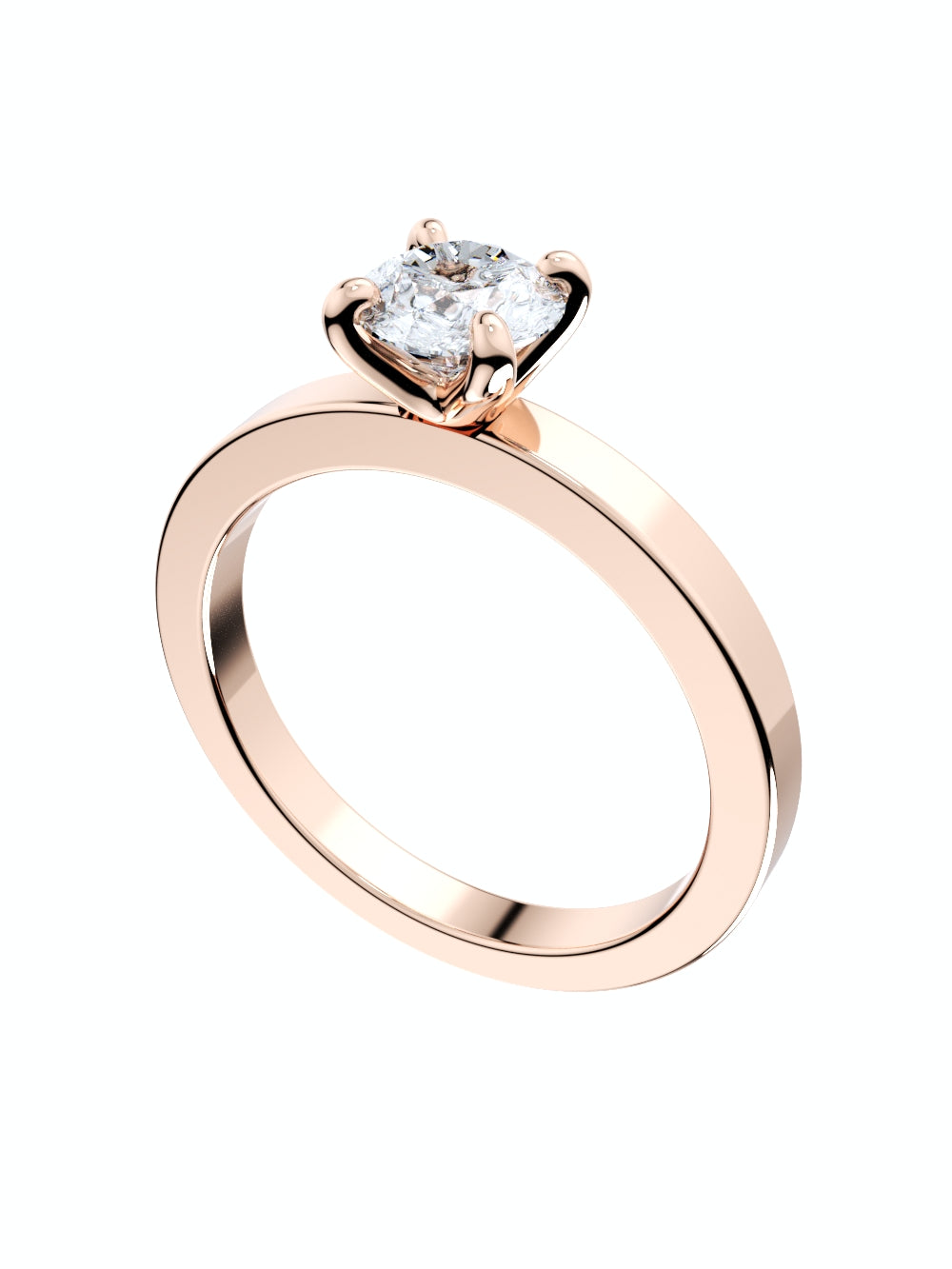 Women Engagement Ring Solitaire Ring CAD Design-PSTR03 3D print model