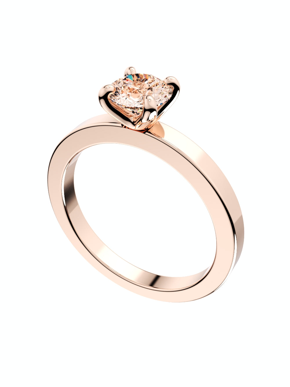 Women Engagement Ring Solitaire Ring CAD Design-PSTR03 3D print model