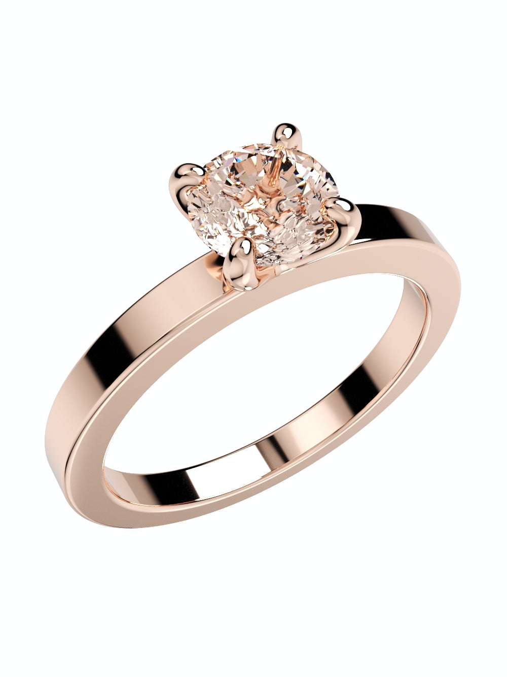 Women Engagement Ring Solitaire Ring CAD Design-PSTR03 3D print model