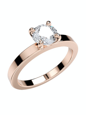 Women Engagement Ring Solitaire Ring CAD Design-PSTR03 3D print model