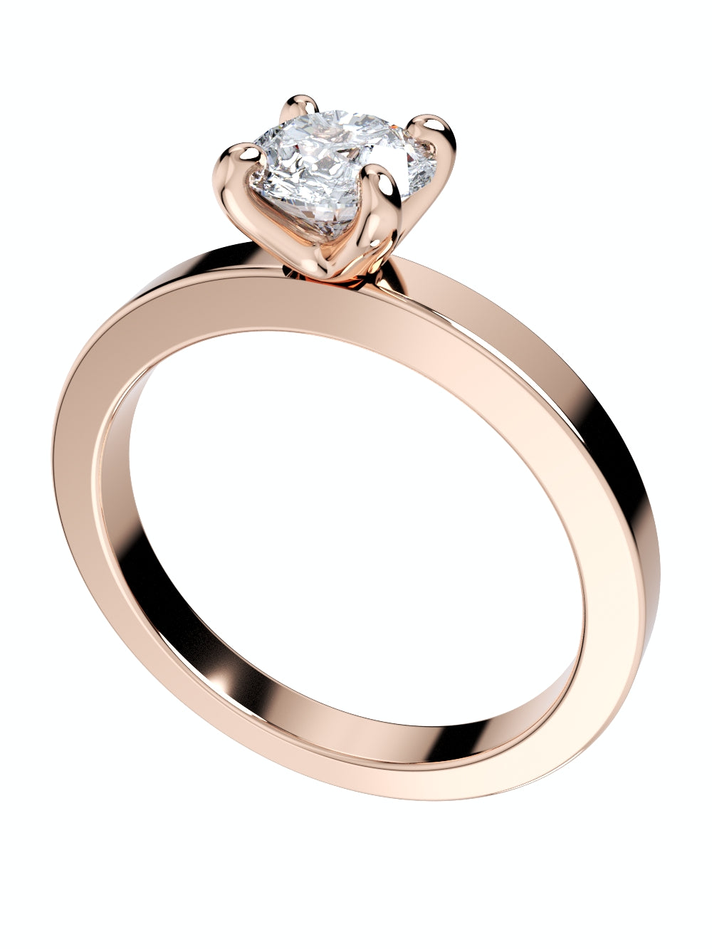 Women Engagement Ring Solitaire Ring CAD Design-PSTR03 3D print model