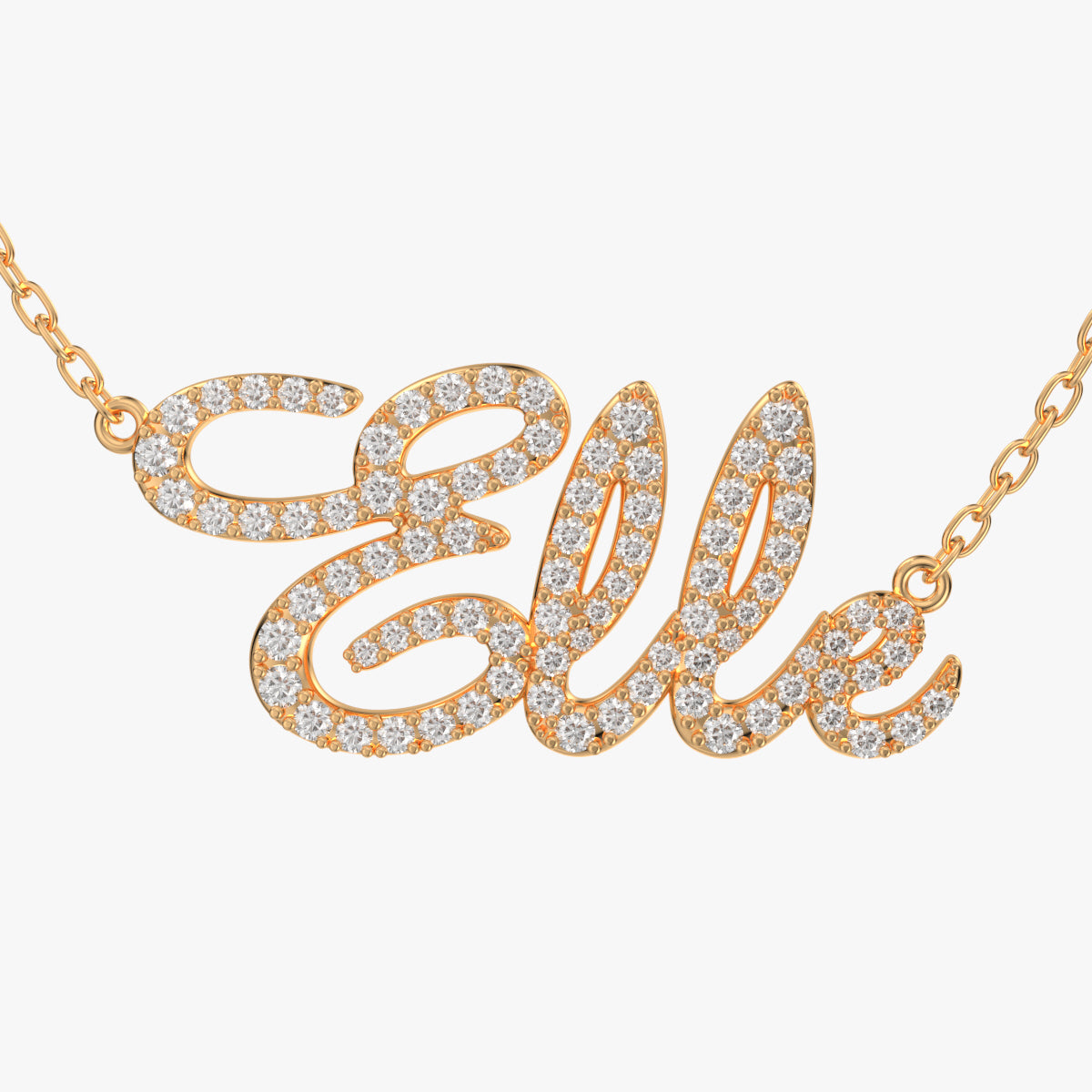 Elle Diamond Set Version Jewelry Font Necklace Pendant Design- EDS-A 3D Print Model