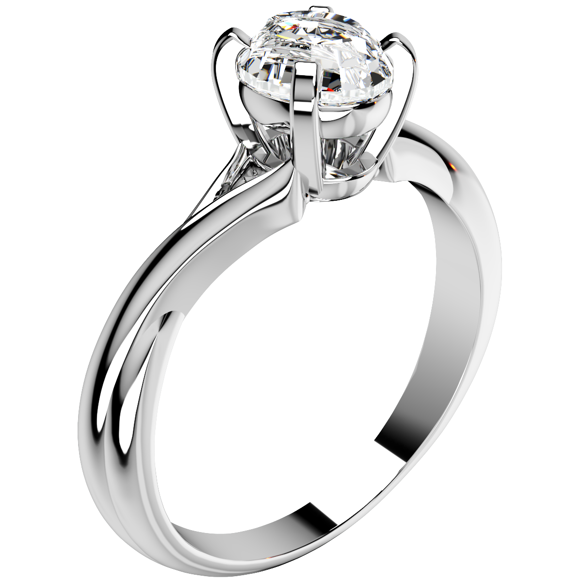 Twisted Oval Gemstone Engagement Ring 3D CAD Design-O11031OV 3D print model