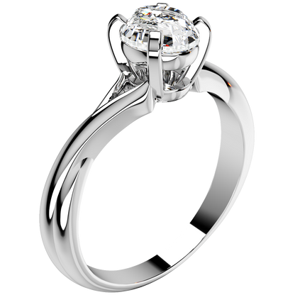 Twisted Oval Gemstone Engagement Ring 3D CAD Design-O11031OV 3D print model