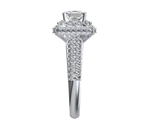 Princess Cut Diamond Halo Engagement Ring CAD-RPSV002 3D print model