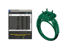 Princess Cut Diamond Halo Engagement Ring CAD-RPSV002 3D print model