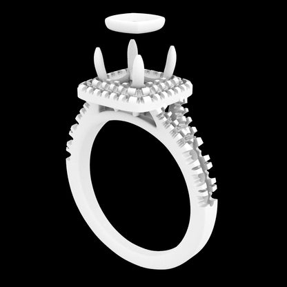 Cushion Cut Halo Engagement Ring CAD Design-0001prs