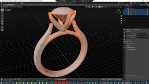 Engagement Ring Solitaire CAD Design-CC119 3D print model