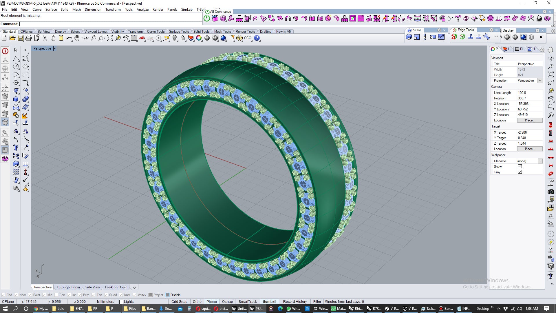 Wedding Ring Set Women Men Ring 3D CAD Design-PSJM001V3